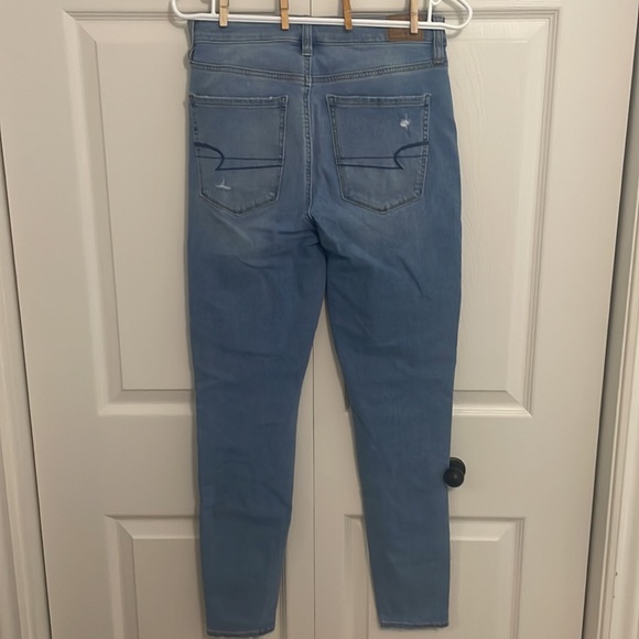 American Eagle 6 (Regular) | Super Hi-Rise Blue Jeggings - Picture 2 of 6